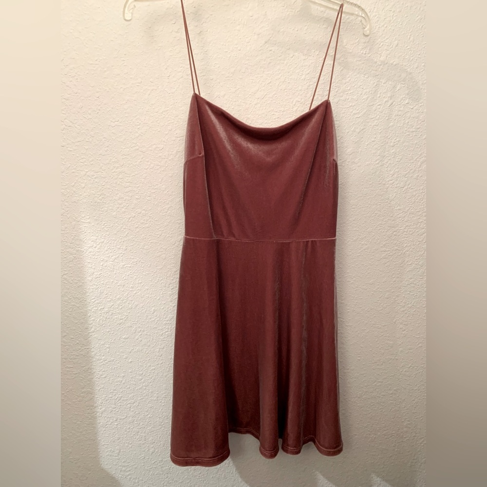 Blush Pink Mini Velvet Dress